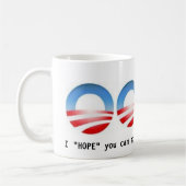 オバマOOPS! 私は変更を倹約できることを望みます コーヒーマグカップ (左)