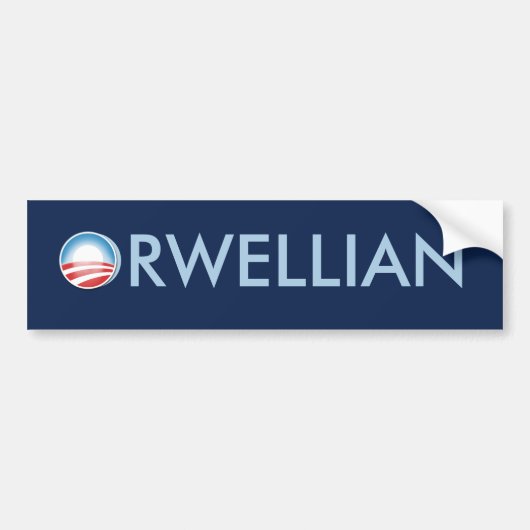 オバマOrwellian バンパーステッカー (正面)