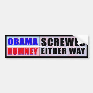 オバマRomney -ねじで締められたいずれにしてもバンパーステッカー バンパーステッカー