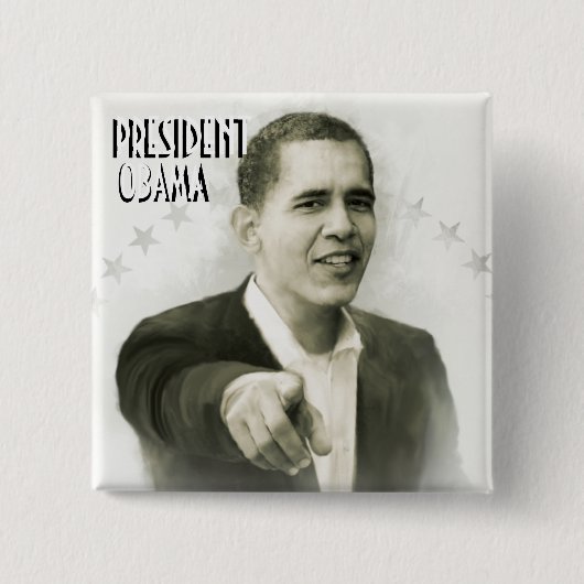 オバマVintage Button大統領 缶バッジ (正面)
