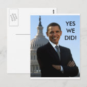 オバマYesだ！ ポストカード (正面/裏面)