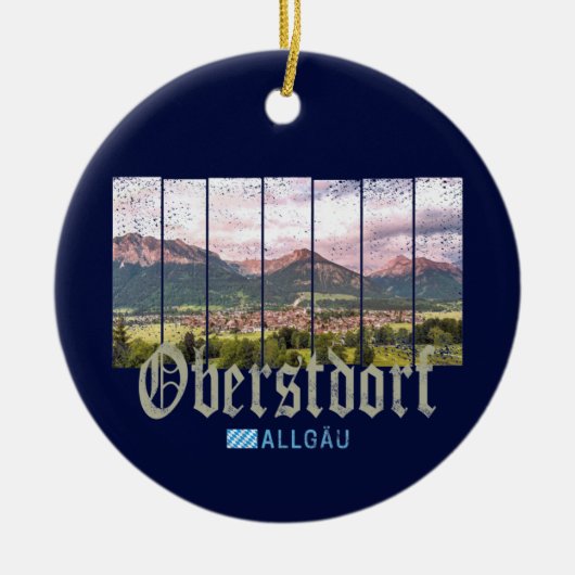 オバーストドルフアルガウヴィンテージバヴァリアドイツ土産 セラミックオーナメント (正面)