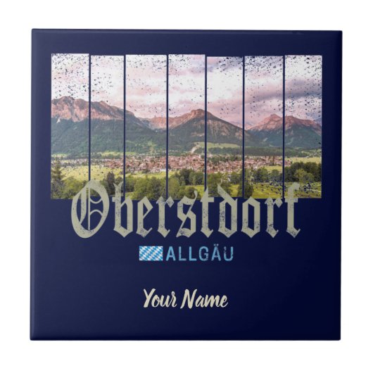 オバーストドルフアルガウヴィンテージバヴァリアドイツ土産 タイル (正面)