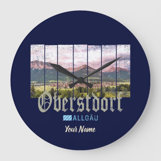 オバーストドルフアルガウヴィンテージバヴァリアドイツ土産 ラージ壁時計 (正面)