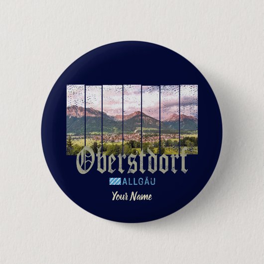 オバーストドルフアルガウヴィンテージバヴァリアドイツ土産 缶バッジ (正面)