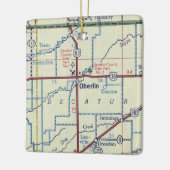 オバーリンカンザスのヴィンテージの地図 セラミックオーナメント (左)