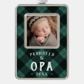 オパに昇進する |ベビーフォトグランパ シルバープレートフレームオーナメント (正面)