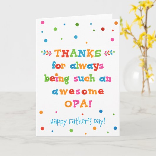 オパの父の日札 カード (黄色い花)