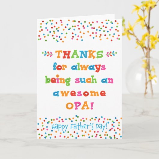 オパの父の日札 カード (黄色い花)