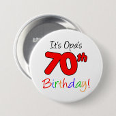 オパの70歳の誕生日パーティードイツのおじいちゃんボタン 缶バッジ (正面&裏面)