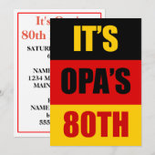 オパの80歳の節目誕生日パーティー 招待状 (正面/裏面)