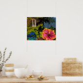 オパエカ滝カウアイハワイアンコラージュ ポスター (キッチン)