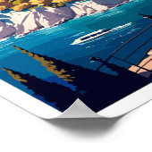 オパティジャクロアチアトラベルヴィンテージイラストレーション ポスター (角)