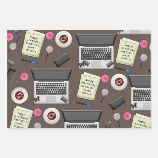 オパーソナライズされたフィ数々のス – 時々 ラッピングペーパーシート (正面3)