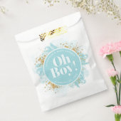 オパーソナライズされたボーイシャワー水彩グリッター フェイバーバッグ (封をした状態)