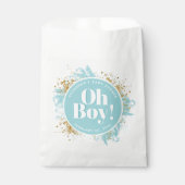 オパーソナライズされたボーイシャワー水彩グリッター フェイバーバッグ (正面)