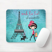 オパーソナライズされたラパリガールアンドキャット マウスパッド (マウス)
