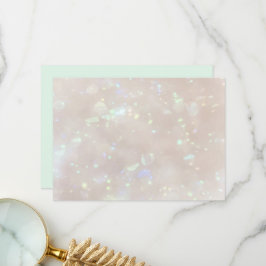 オパールとミントグリーン印刷サンキューカード サンキューカード