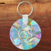 オパールの大きなモノグラムまたは名前 キーホルダー (正面)