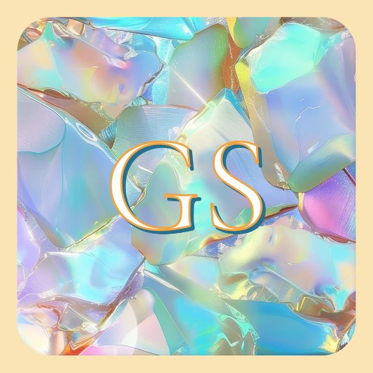 オパールの大きなモノグラムまたは名前 コースター