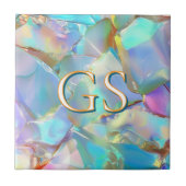 オパールの大きなモノグラムまたは名前 タイル (正面)