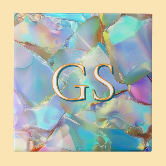 オパールの大きなモノグラムまたは名前 タイル