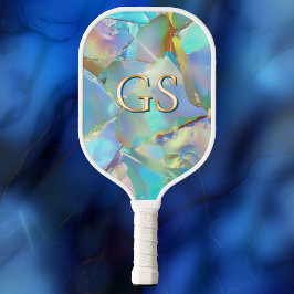 オパールの大きなモノグラムまたは名前 ピックルボールラケット