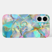 オパールの大きなモノグラムまたは名前 Case-Mate iPhoneケース (裏面 (横))