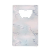 オパールの大理石の白い青石の黒 クレジットカード栓抜き (正面)