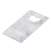 オパールの大理石の白い青石の黒 クレジットカード栓抜き (裏面アングル)