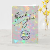 オパールの背景に感謝 カード (黄色い花)