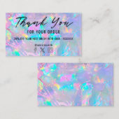 オパールの背景パープル感謝していフォイルユー 名刺 (正面/裏面)