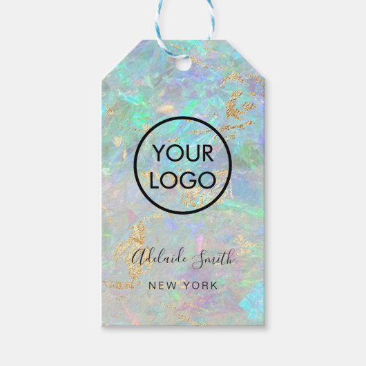 オパールの背景ブティック製品 ギフトタグ (正面)
