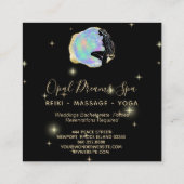 *～*オパールの虹の女神天の神秘的な宇宙 スクエア名刺 (裏面)