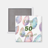 オパールをテーマにした10月誕生日記念日カスタム マグネット (正面/裏面)