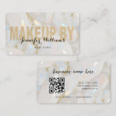オパールエレガントストーンカスタムQRコードメイクアップアーティスト 名刺 (正面/裏面)