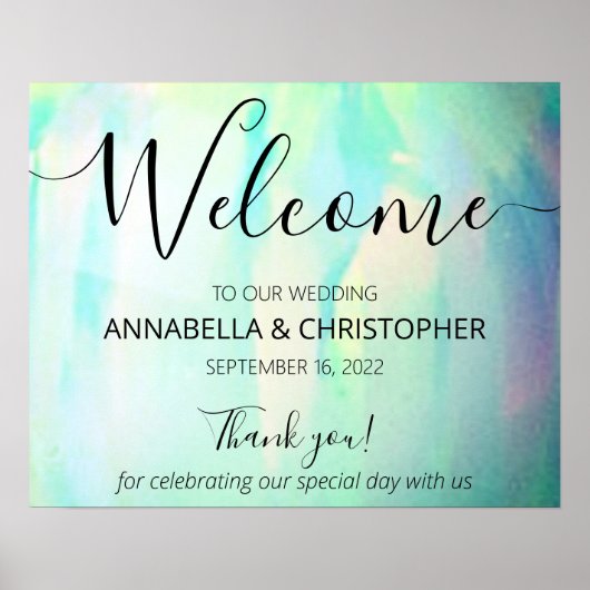 オパールエレガントモダンウェルカムサイン ポスター (正面)