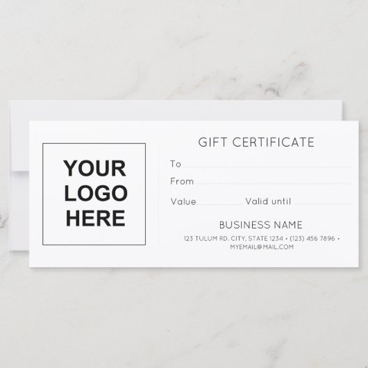 オパールエレガントモダン名刺のギフト証明書 (裏面)