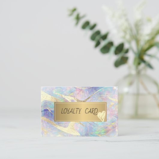 オパールエレガント金ゴールド枠 ロイヤリティカード (スタンド正面)
