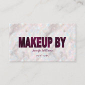 オパールカスタムストーンQRコードメイクアップアーティストエレガント 名刺 (正面)