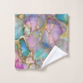 オパールカラフルおよび液体金ゴールドタオル バスタオルセット (ウォッシュタオル)