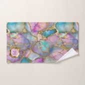 オパールカラフルおよび液体金ゴールドタオル バスタオルセット (ハンドタオル)