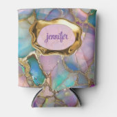 オパールカラフルおよび液体金ゴールドパーソナライズされた 缶クーラー (正面)