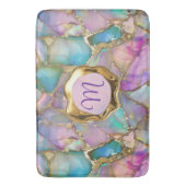 オパールカラフルおよび液体金ゴールド バスマット (正面縦)