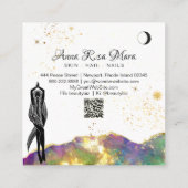 *~*オパールクリスタル金ゴールドグリッターQR女神 スクエア名刺 (裏面)