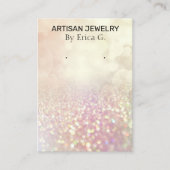 オパールグリッターピンクイヤリングディスプレイカード 名刺 (正面)