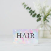オパールグリッターQRコード ヘアスタイリスト モダン 名刺 (スタンド正面)