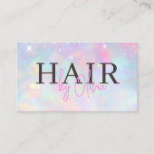 オパールグリッターQRコード ヘアスタイリスト モダン 名刺 (正面)