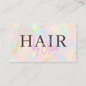 オパールゴールドラメQRコード ヘアスタイリスト モダン 名刺 (正面)