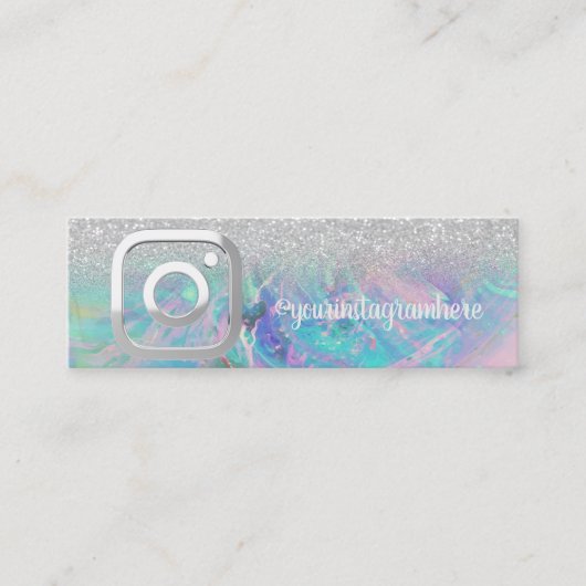 オパールシルバー《写真》ぼけ味インスタグラムソーシャルメディア スキニー名刺 (正面)